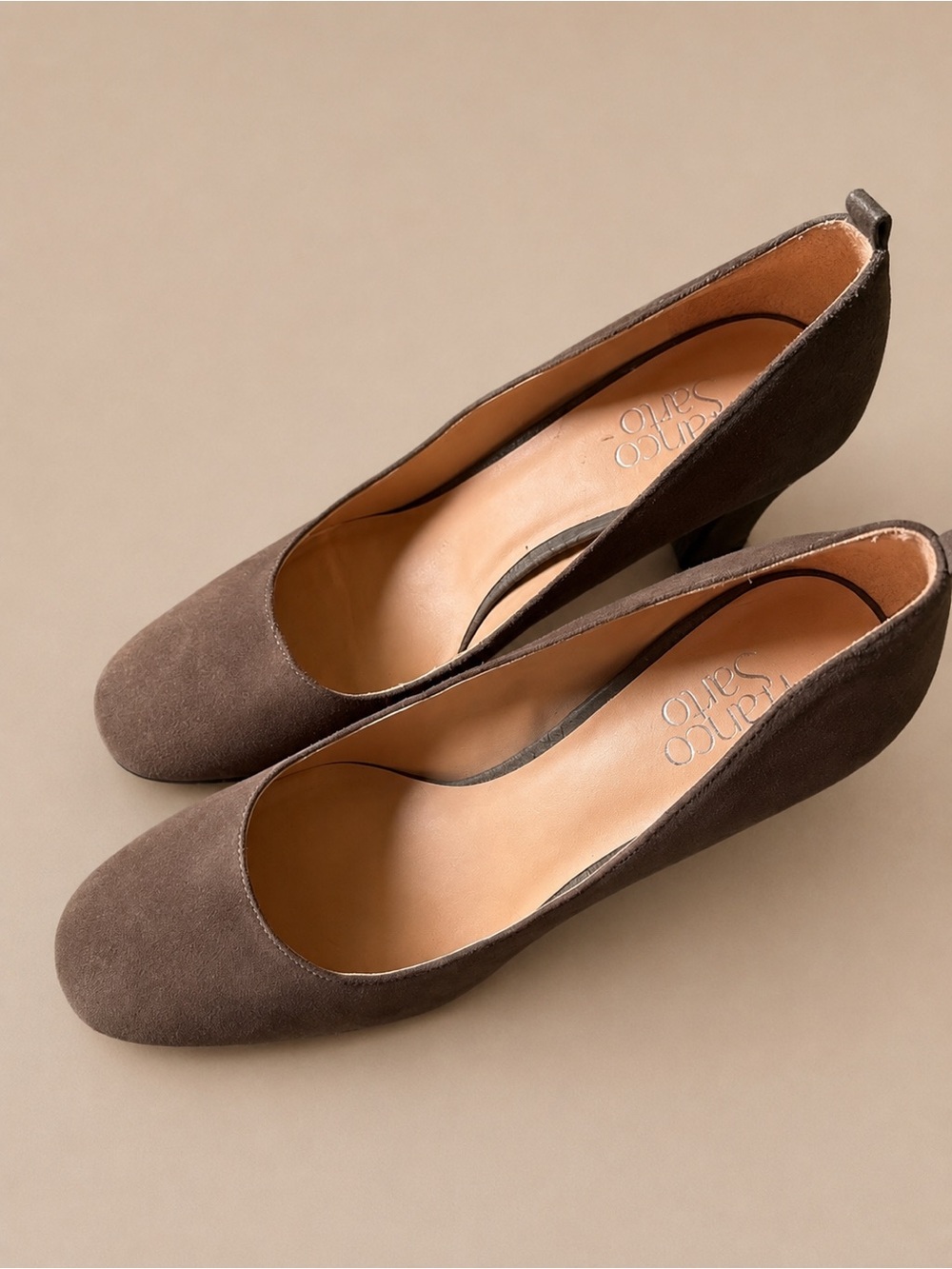 Franco Sarto Brown Suede Block Heel Pumps Women’s Size 9.5M